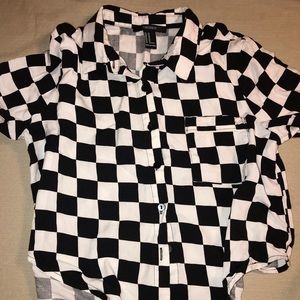 Checkered Crop Button Up!